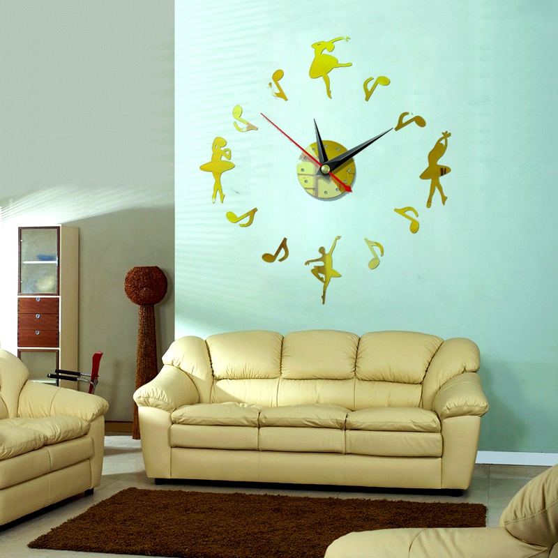 

2020 Mirror Wall Clock Quartz 3D DIY Big Decorative Kitchen Clocks Acrylic Stickers Oversize Wall Clock Home Letter Home Decor