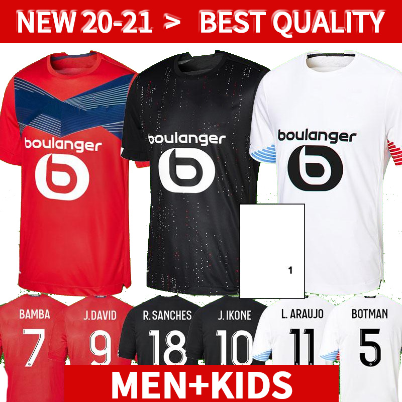 

LOSC Lille New 2020 2021 soccer jerseys DAVID FONTE BAMBA YAZICI football shirt 20 21 Lille Olympique JIKONE 10 maillot Adult Kids Kit, Home