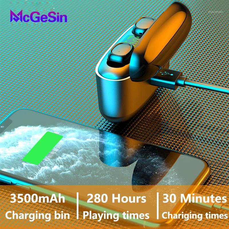 

G5s Earphone Bluetooth Wireless Music Headset For Touch Control Earbud 3500mah LED Power Display Sport Earphones With MIC1, Black