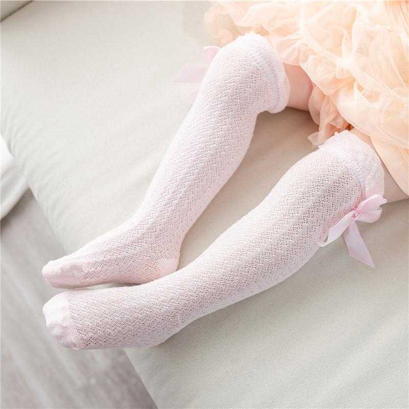 

New Kids Socks Cute Bow Knot Baby Girls Knee High Socking Soft Children Socks Princess Toddler Party Gift, White