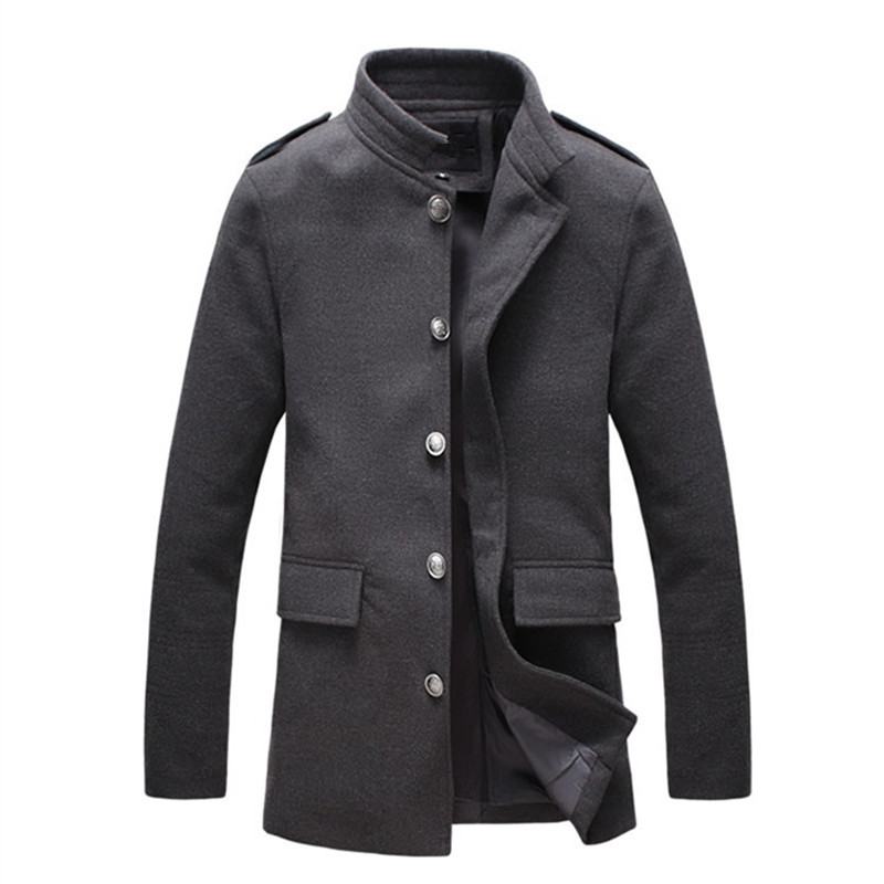 

2021 New Classic Autumn Coats Quality Wool Male Jacket Plus Size M-5xl GYWK, Black