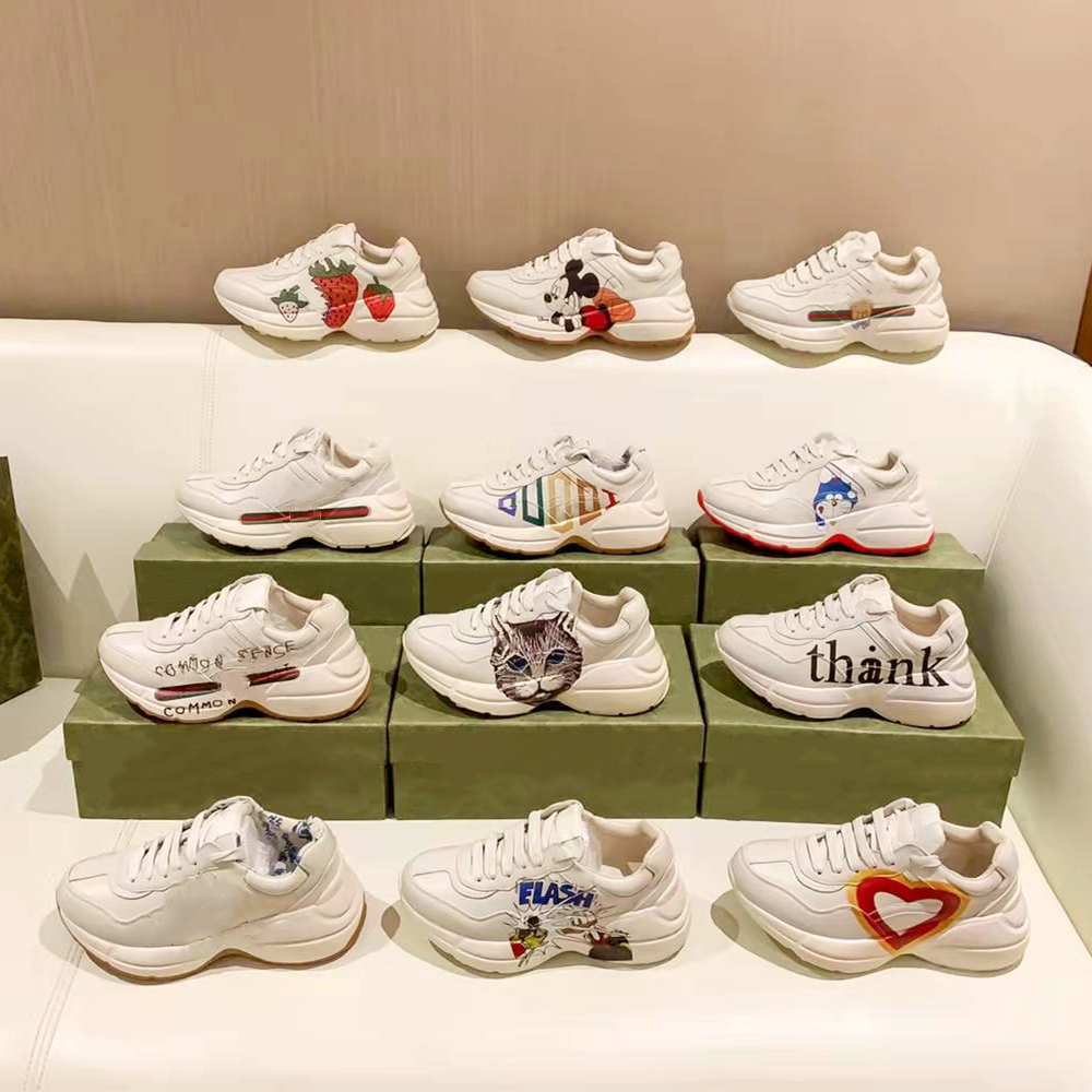 

Hot Selling Classic Couple Old Dad Casual Shoes Top-Level 5D Print Low Cut Thick Soled Platform Triple Designer Rhyton Sneakers Stylish Men Women Sports Trainers, Color21