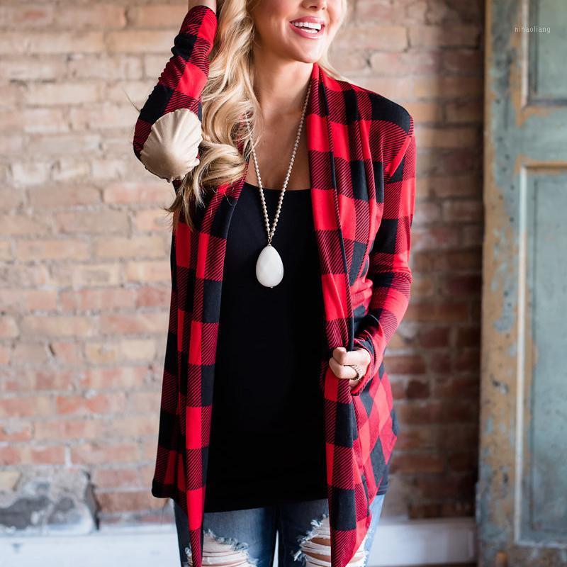 

Women Plaid Cardigan 2020 Autumn Casual Loose Women' Sweater Coat Cardigan Feminino New Fashion Plus Size Long Sleeve1, Purple