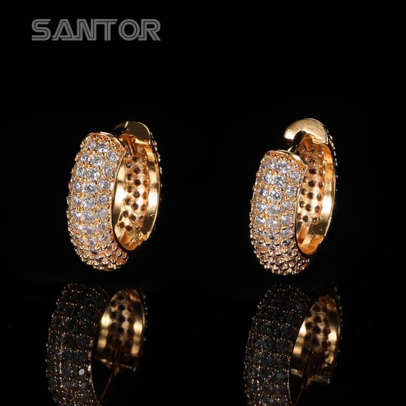 

Out Hoop Earrings Cuff Gold Color Zircon Women Trendy Earrings Jewelry