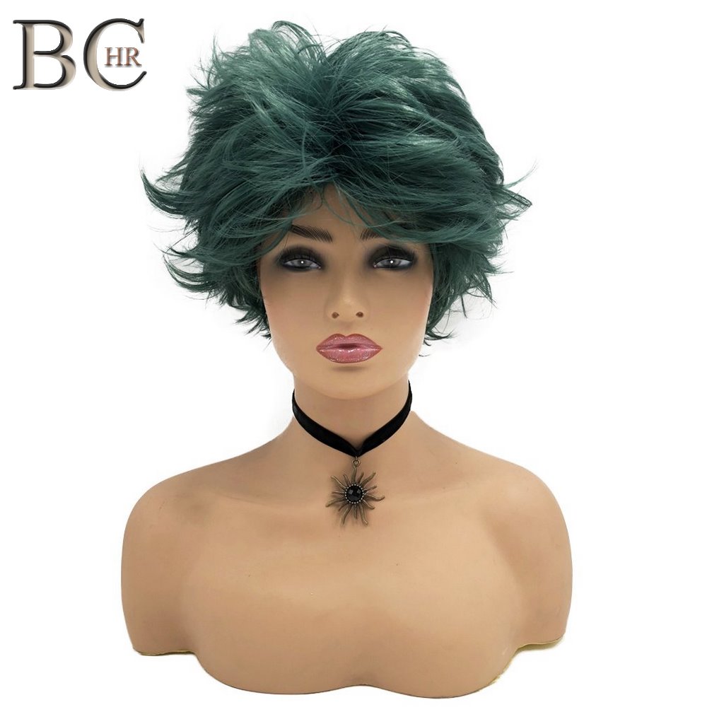

Short Anime Cosplay Deku Wigs Dark Green Synthetic Wig for My Boku no Hero Academia Midoriya Izuku Costume Wig