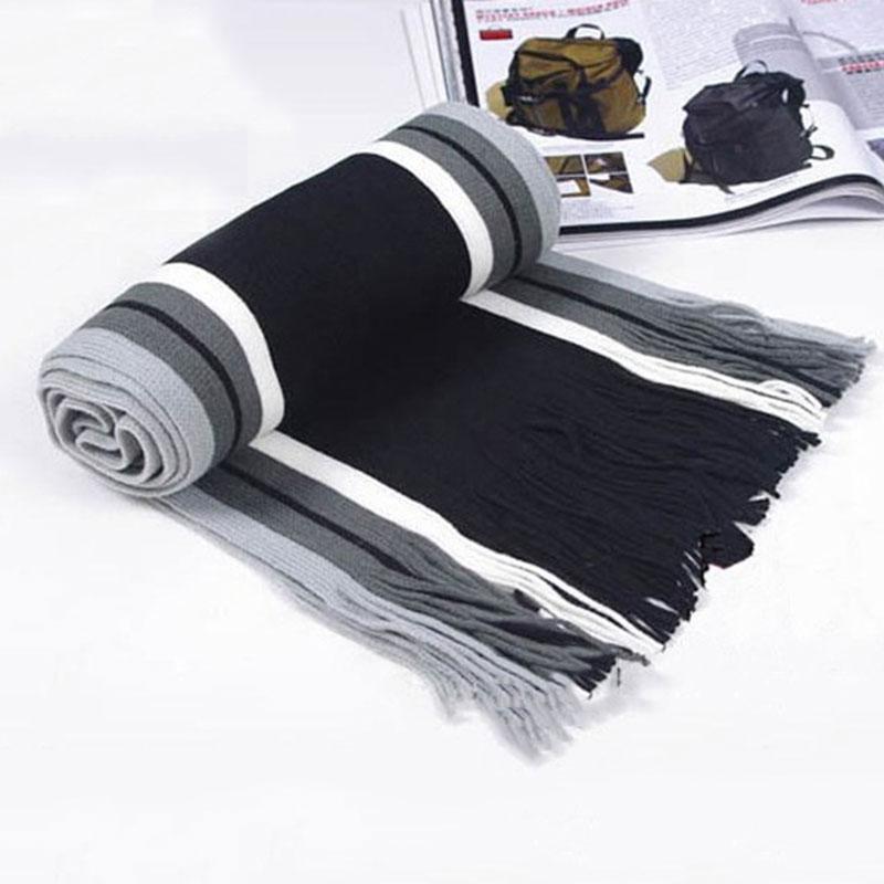 

Fashion Winter Warm Men's Scarf Classical Striped Artificial Scarf Men Tassels Long Shawl HSJ88