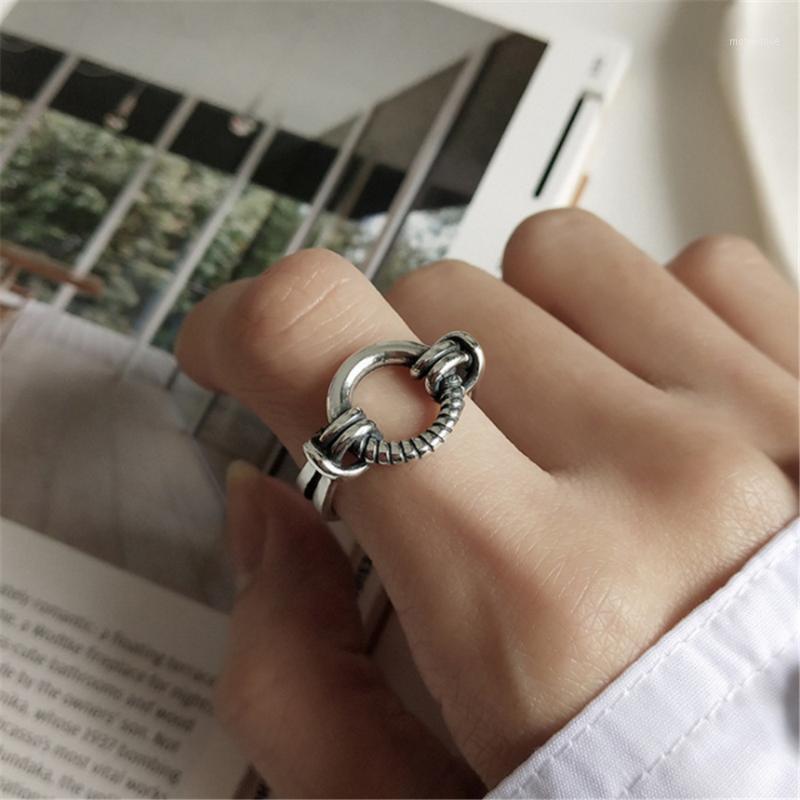 

Wholesale Hot Sale Jewelry For Women Ring Bridal Sets Geometric Round 925 Sterling Silver Vintage Punk Rock Rings High Quality1