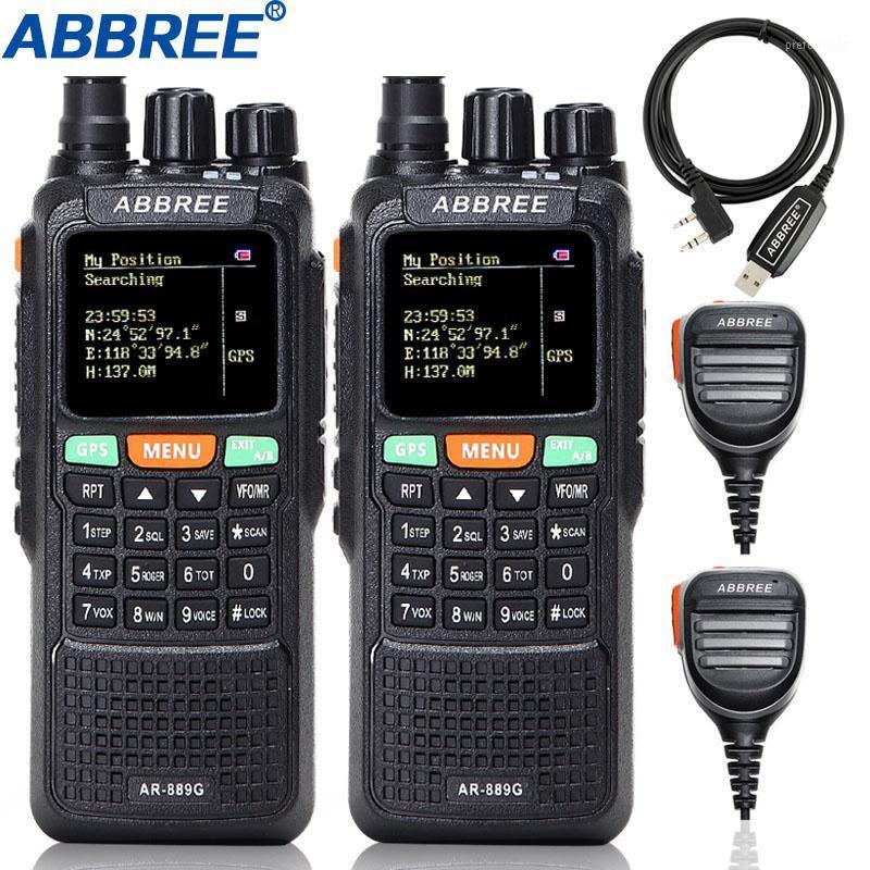 

2Pcs Abbree AR-889G Walkie Talkie GPS 10W High Power Cross Band 400-520/134-174MHz Dual Band Hunting Ham CB Radio1