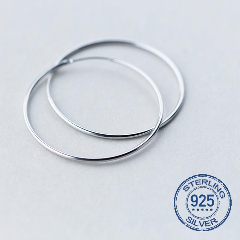

10-30mm Big Hoops Earrings Sexy Earrings Accessories 925 Sterling Silver Round Wedding Engagement for Women Jewelry