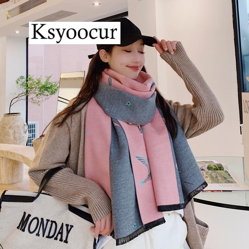 

Scarves Size 190*65cm, 2021 Autumn/Winter Long Section Cashmere Fashion Scarf Women Warm Shawls And Brand Ksyoocur E24