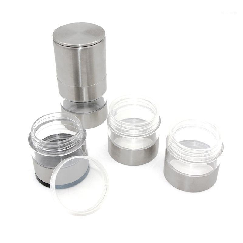 

Free Shipping Outdoor BBQ Picnic Camping Portable Stainless Steel Spice Jars Sauce Condiment Bottles Containers With Storage Bag1