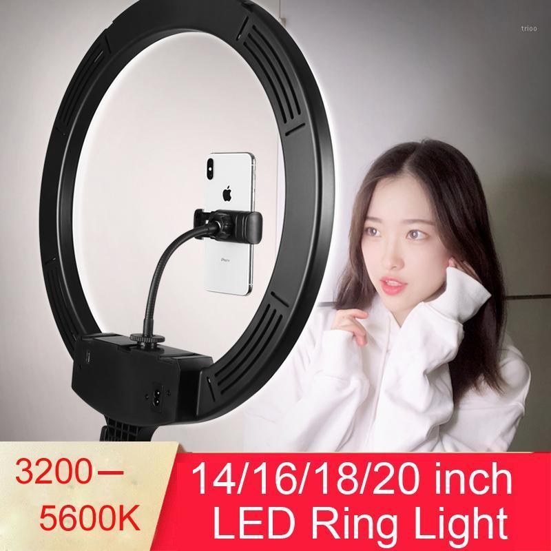

Photo Studio Led Ring Light Selfie Stepless Photographic Lighting Dimmable Lamp for youtube Video 3200-5600K with Phone Holder1