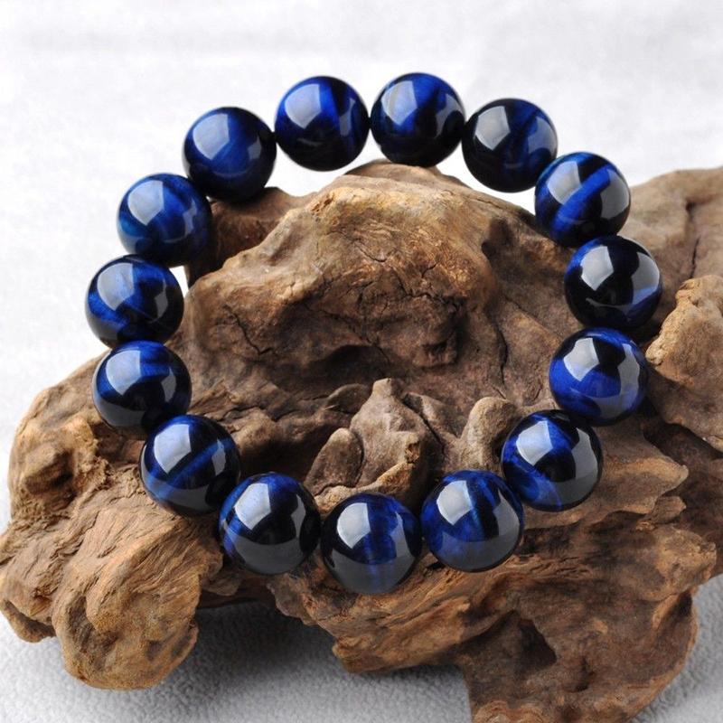 

Fashion Blue Tiger Eye Bracelet 6/8/10mm Stone Beaded Bracelets Women Men Unisex Hand Accessories Mujer Jewelry Gift