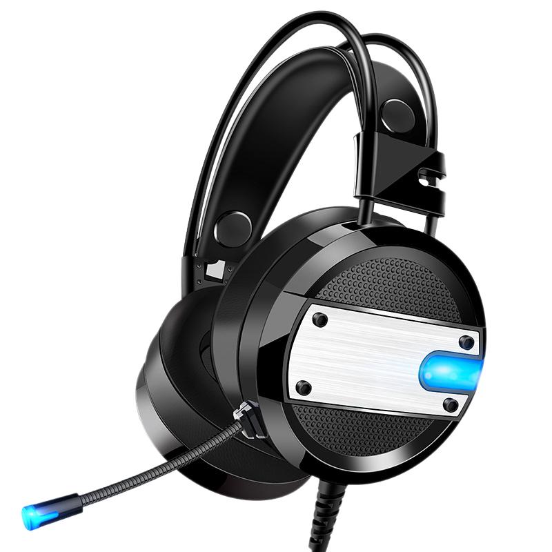 

Wired Gamer Headset Deep Bass Gaming Headphones with Microphone LED Light for PC Laptop Computer, Blue