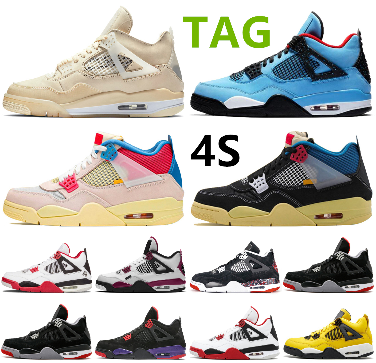 

Sail 4 4s Black Cat White Cement Jumpman mens basketball shoes What The Splatter Women Blue bred OVO Sports Sneakers, Shoelace