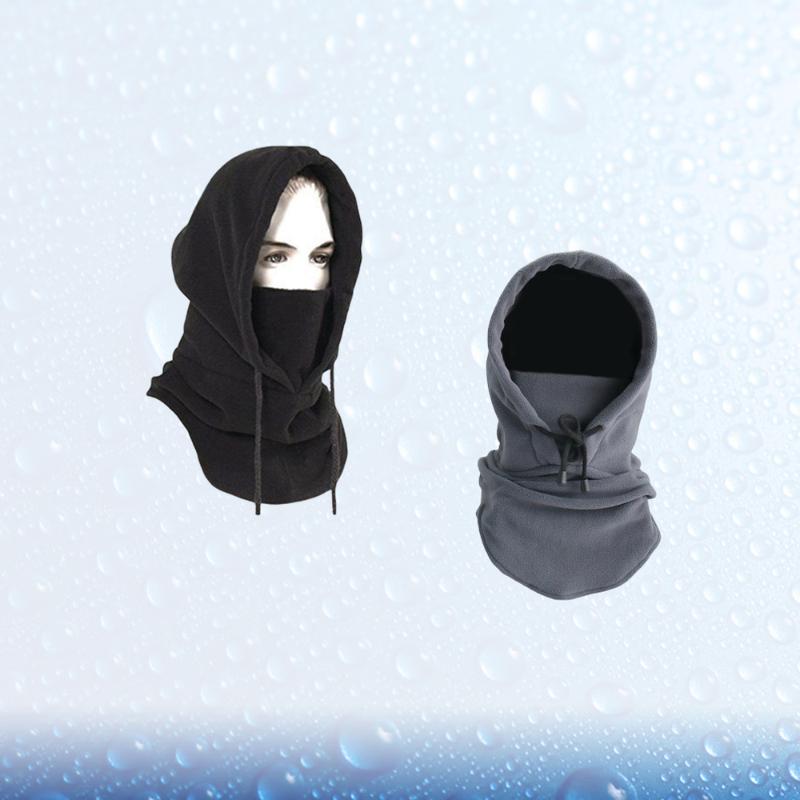 

2 Pcs Fleece Hat Warm Anti-cold Face Mask Headgear Neck Warmer for Hiking, As shown