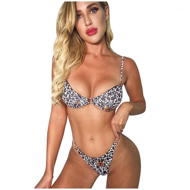 

Women Push Up Swimwear Bikini 2Pcs Leopard Print Leopard Bikini Swimsuit Fmale Beach Swimwear Mujer Set #W1
