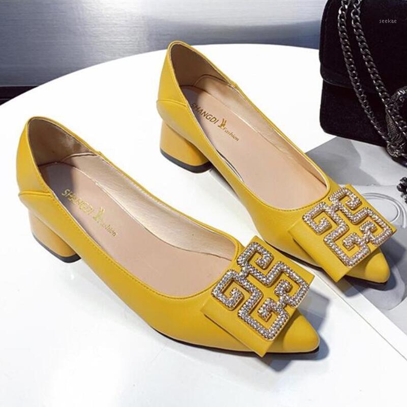 

Fashion PU Leather Womens Shoes Mid Heel Office Work Shoes Woman Casual Dress Pumps Metal Boat Pointed Toe Wedding1, Beige