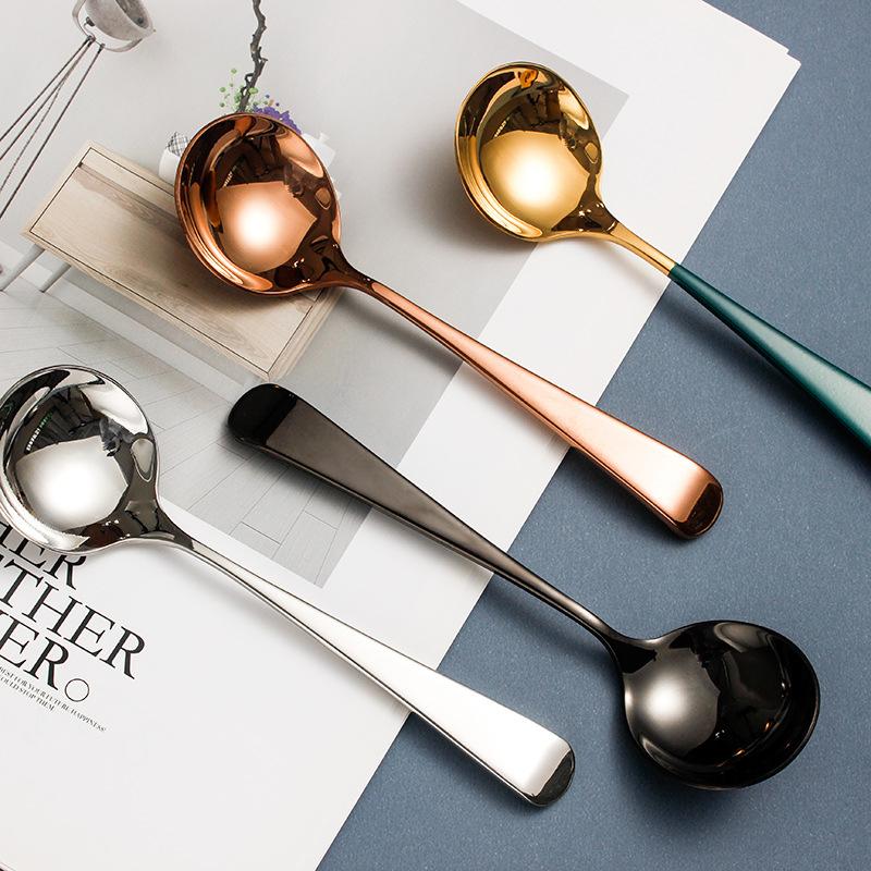 

Cute rose gold Spoon Kitchen Cooking Utensil Tool Soup Teaspoon Catering Kids Spoon kitchenware for Rice Soup kitchen