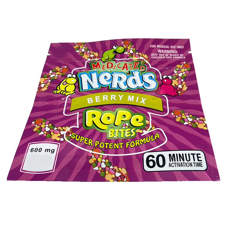 

Factory Price Berry-mix Nerds Rope Bites Gummies Packaging Mylar Bag With Smell Proof Zipper Wholesale Price Vdbbi