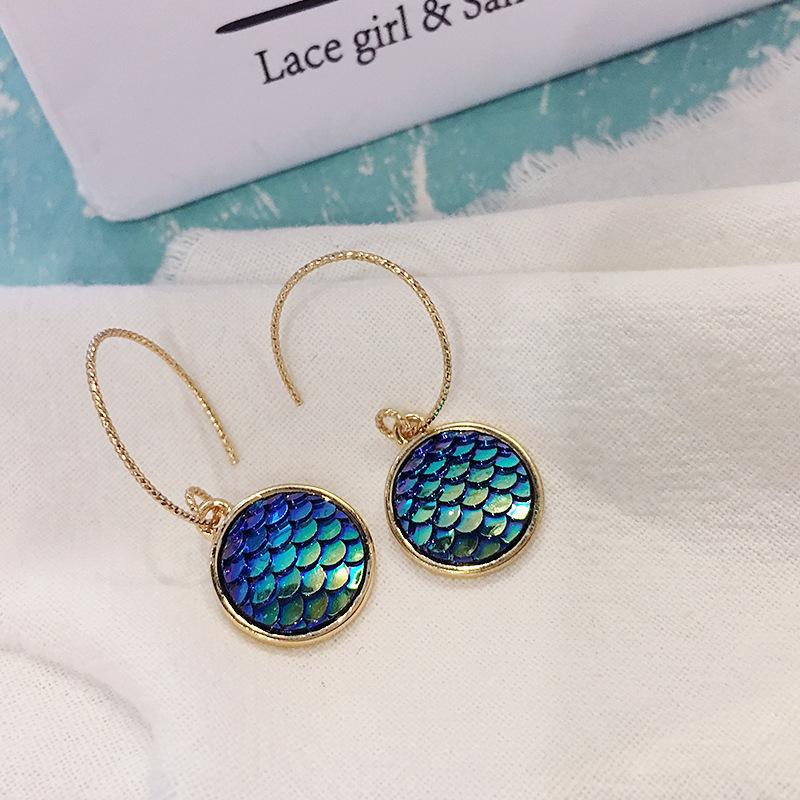 

2021 New Trendy Design Earrings Small Mermaid-like Earrings Simple Personality Korean Pendant Girl