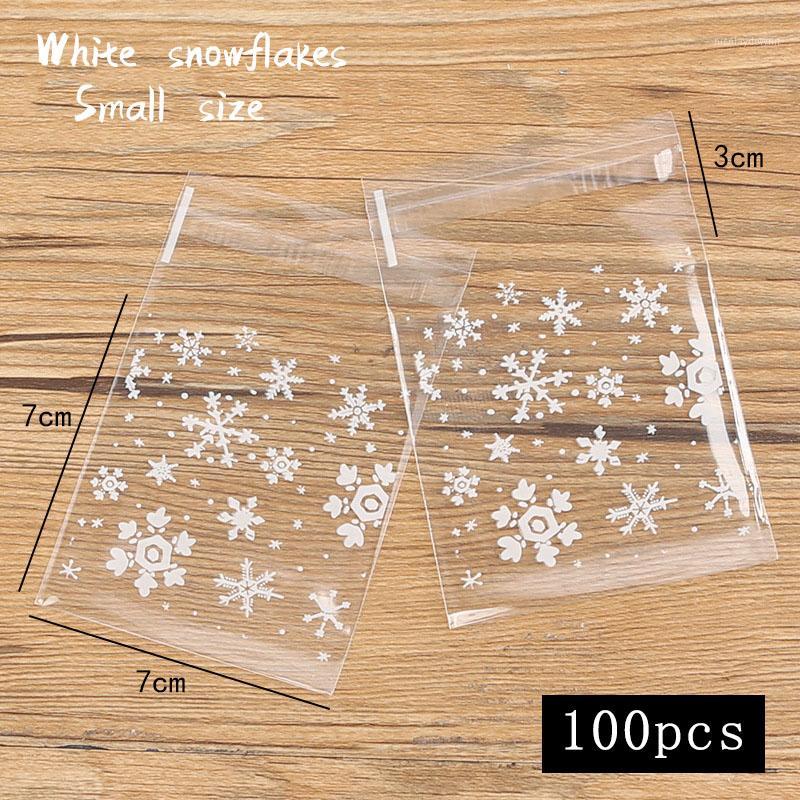 

100pcs/lot Snack Packaging Bag Transparent White Snowflakes Wedding Party Homemade Cookie Wrap Biscuit Candy Bags1