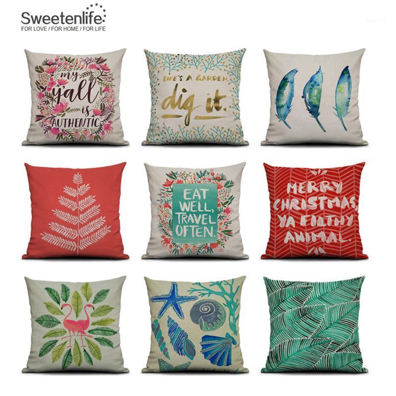 

Sweetenlife Cushions Home Decor Cotton Linen Throw Pillows Flowers Cushion Cover 45cmx45cm Decorative Pillows For Sofa Wholesale1, No6
