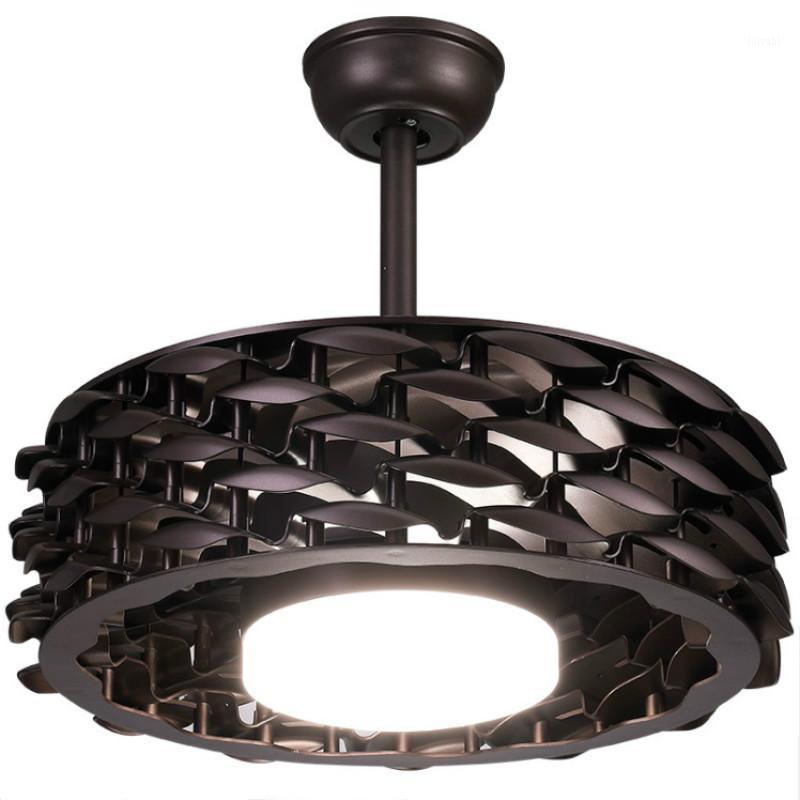 

New Design Bird Nest Ceiling Fans with Light in Coffee White Gold Led Dimming Light 55cm Fan Lighting 220V for Living room1