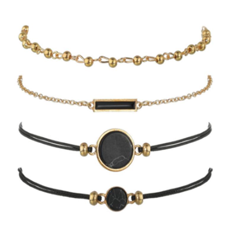 

Mix Heart LOVE Crystal Marble Charm Bracelets for Women Boho Snowflake Moon Stars Bracelet Set Jewelry Wholesale