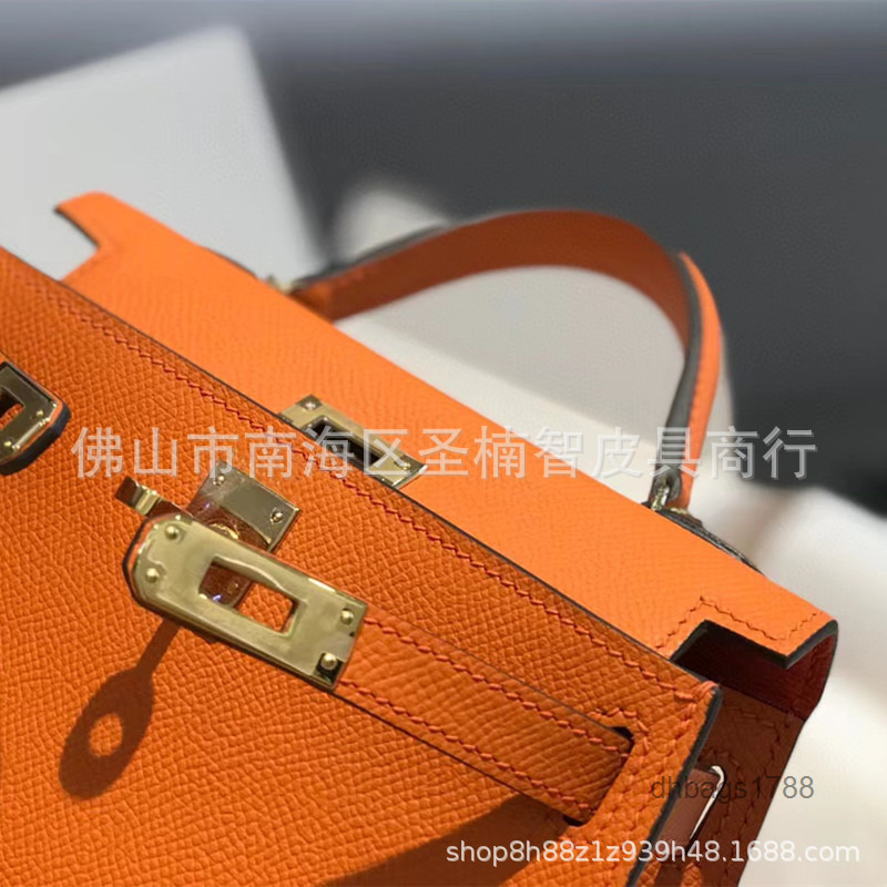 

Tote Bags 2021 new H Mini second generation 19.5 Kellies handmade wax line one shoulder messenger Kellies women's bag, Khaki