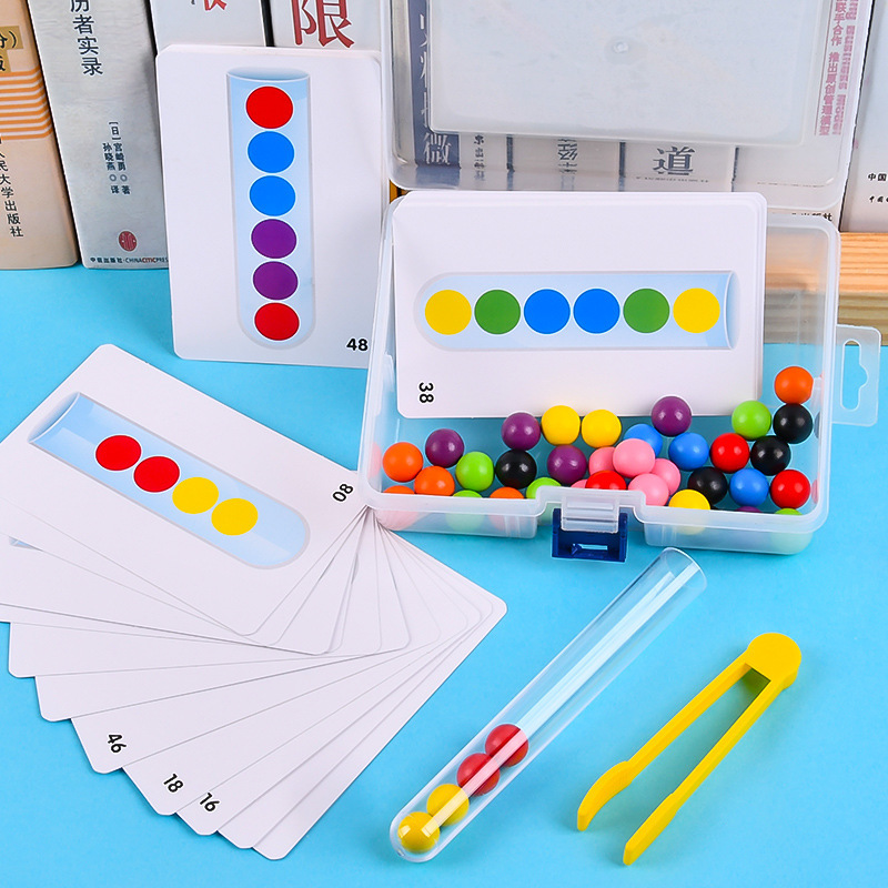

Clip beads test Clipping tube Wooden Toys children logic concentration train game Montessori teach aids educational toy for kids