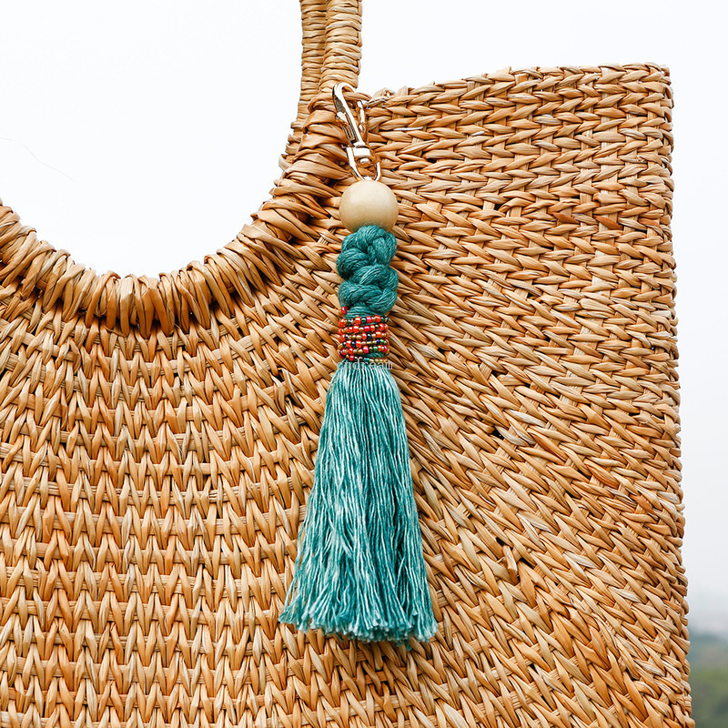 

Fashion Weave Tassel keychain bag hangs handmade knot beads tassel keychain fashion jewelry will and sandy gift