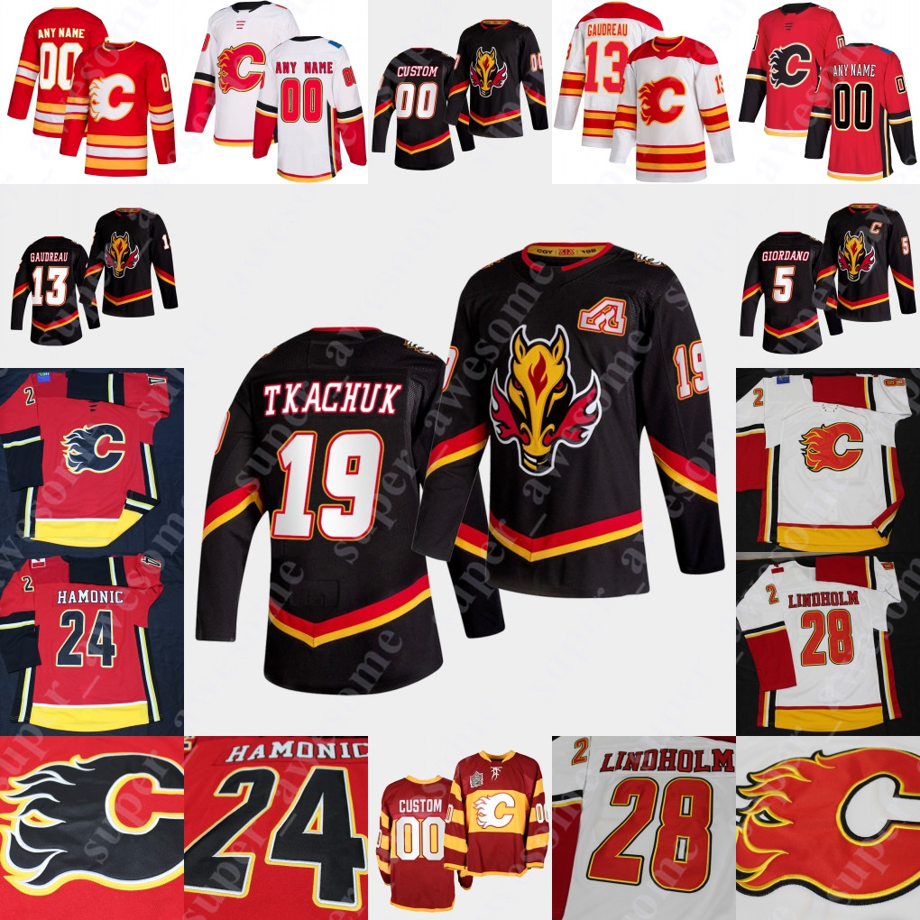 

Calgary Flames Jersey Zac Rinaldo Oliver Kylington Christopher Tanev Dominik Simon Joakim Nordstrom Nikita Nesterov Josh Leivo Connor Mackey, Youth black new