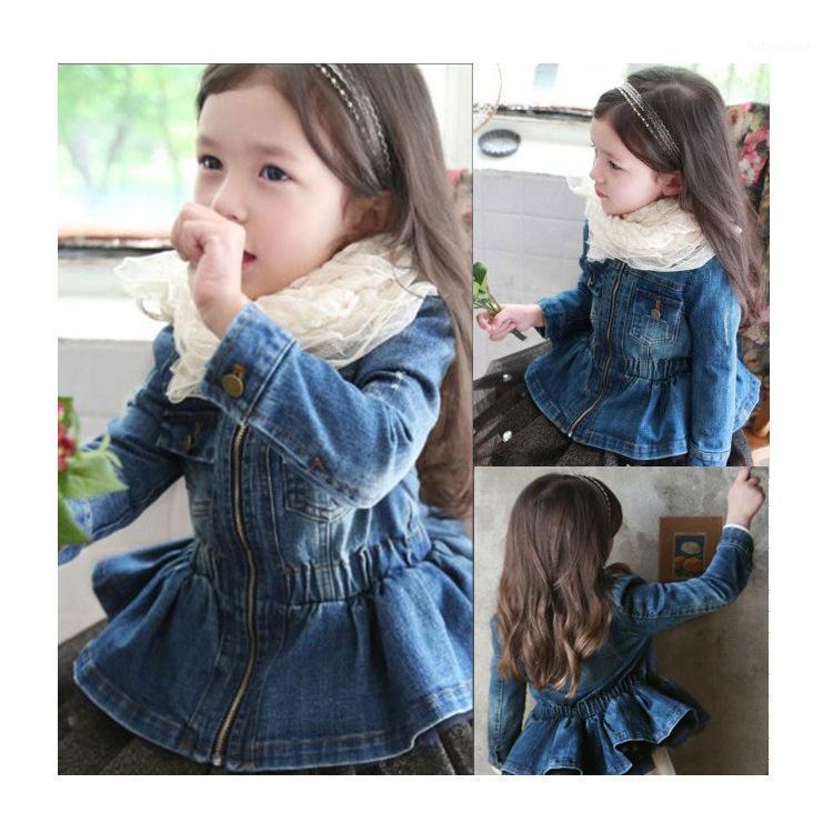 

Girls denim coat spring autumn children fashion cotton princess tutu Jacket for baby girls kids shool clothes toddler outwear1, Denim blue