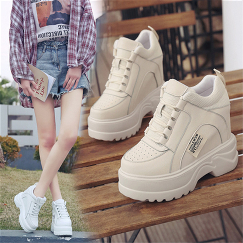 

Women's 2021 New Vulcanized Fashion Shallow Mouth Woman Outdoor 12in Shoes Female Trainers YE8K, Beige