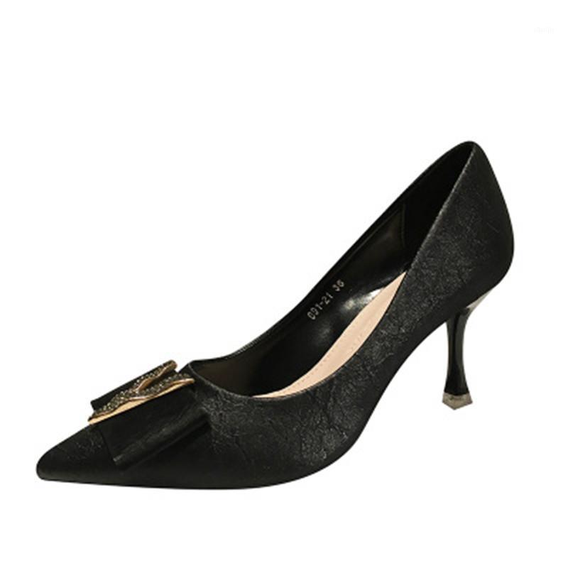 

High heel women high heels shallow mouth 2020 new pointed metal single shoes professional shoes1