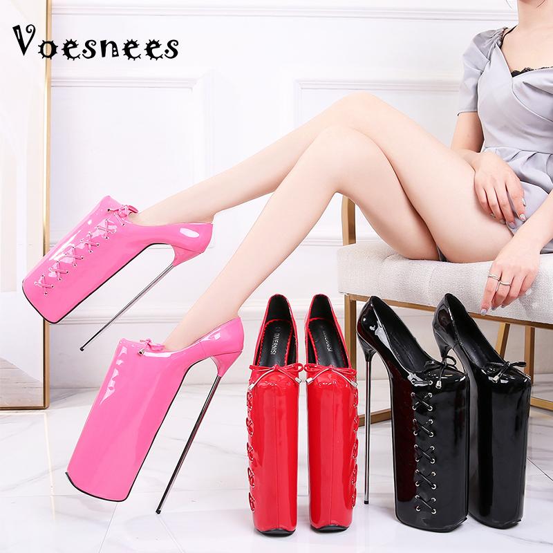 

Voesnees Women's Shoes 2020 Fashion Waterproof Platform Stiletto High Heels 30cm Candy Colors Plus Size Nightclubs Women's Pumps, Black