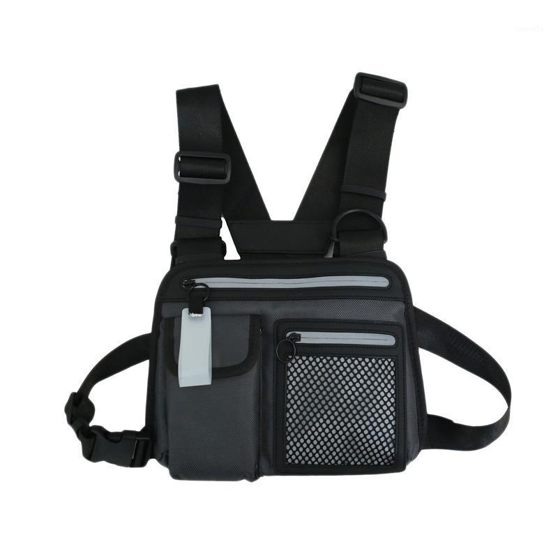 

Hip-Hop Men Chest Rig Bag Man Reflective Functional Vest Pack Male Streetwear Abon Pack Strap Waist Bags1, Sky blue