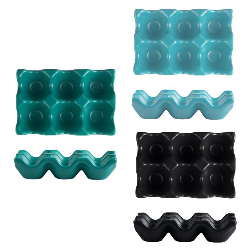

6 Cups Egg Tray,Eggs Dispenser,Egg Holder Set Kitchen Restaurant Fridge Storage Decorative Accessory 2Pcs/Set