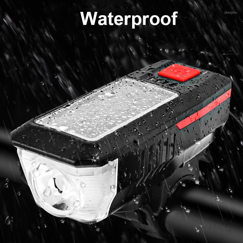 

Headlights Bicycle With Horn Solar Energy Glare Night Ride Usb Charging Waterproof Everyday Bicycle Equipment1