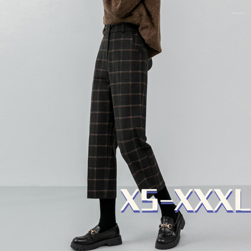 

wide leg pants women high waist trousers streetwear clothes korean style gothic plus size clothing aesthetic plaid pants1, Above165cm
