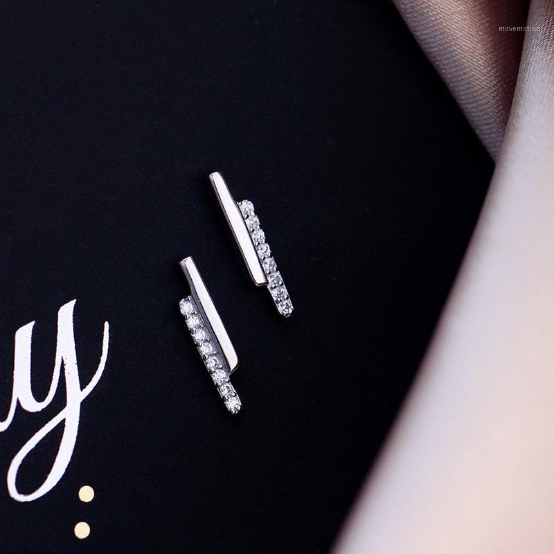 

Minimalist Flat Bar Stud Earrings For Women Chic Cubic Zirconia Accessories For Women Jewelry1