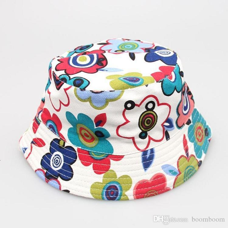 2020 Hot Sale Baby Cartoon Printed Flower Hat Girls Cap Infant Sun Hat ...