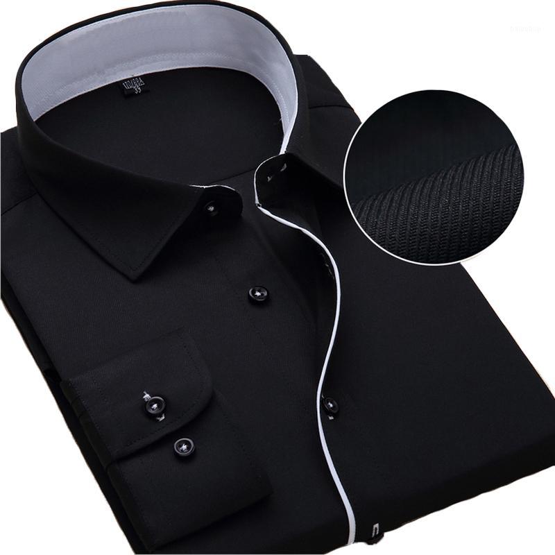 

Men's Dress Shirts Wholesale- Plus Size Shirt Men 8XL 7XL 6XL High Cotton Long Sleeve Easy Care Slim Fit Solid Office For Chemise Homme 2021, Shunshun1901 3