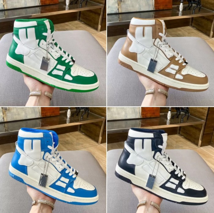 

SKEL-TOP HI Sneakers Designer Spring Shoes Leather Bones Applique Upper EVA Footbed low-top High-top Sport Shoe 2022 Luxury Fashionable, Color21