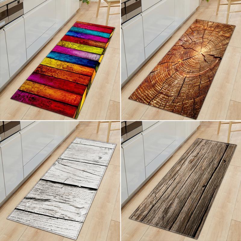 

New 3D Kitchen Carpet Mat Wood Grain Printed Non-slip Floor Mat For Living Room Door Mats Entrance Decoration Floor Carpet1
