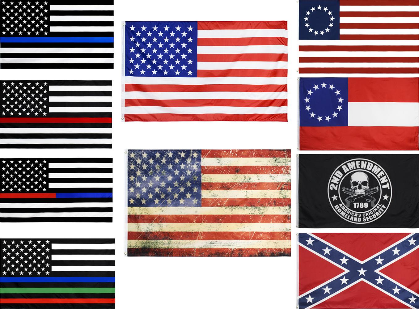 

US Stock 2021 American flag 90cmx150cm law enforcement officer US police fine blue line american Betsy Ross Flag