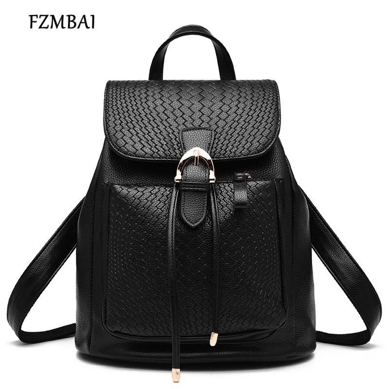

Fashion Women Leather Backpack,New Korean Version Shoulder Bag Leisure Black Travel Bag