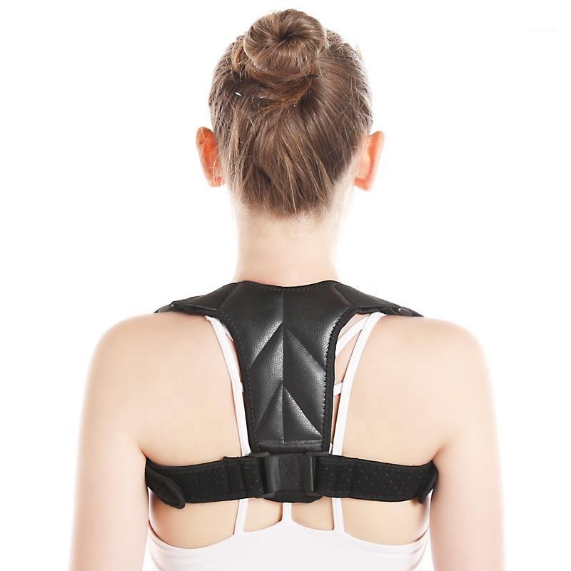 

Leather Back Support Belt Spine Posture Corrector Brace Humpback Shoulder Belt Back Posture Correction Men Women Pain Relief1, Black