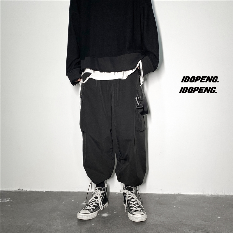 

2021 New Ankle-length Black Sweatpants Streetwear Spring Autumn Hip Hop Pants Mens Casual Bigger Pocket Joggers Trouers Jn9i, A08 a